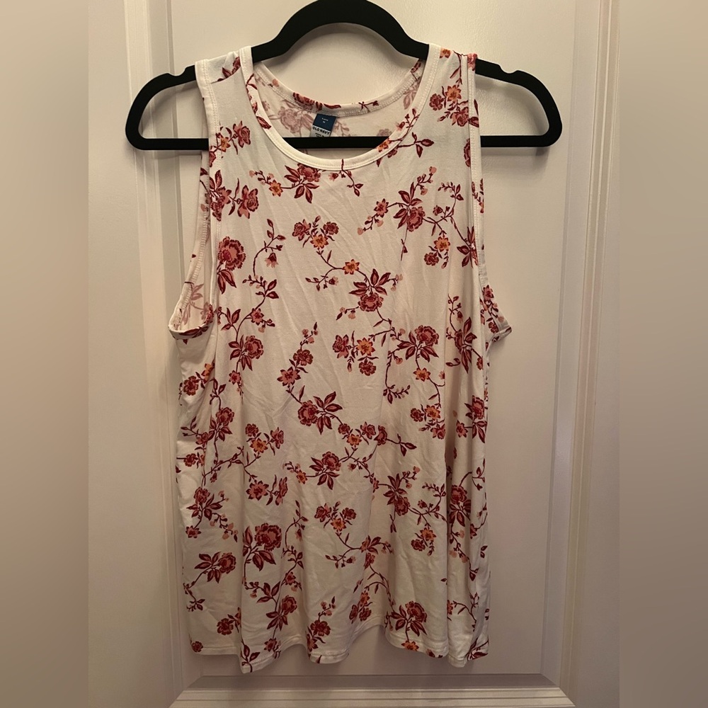 Old Navy Floral Tank Top - Red and Cream